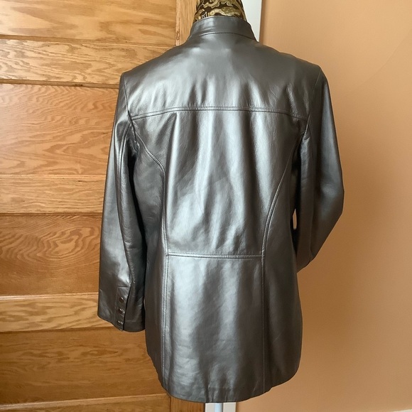 DANIER Metallic Italian Leather Jacket Removable Lining Size M - Picture 4 of 16